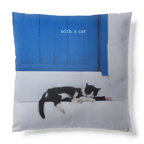 ギリシャで猫とうたた寝💙take a little catnap Cushion