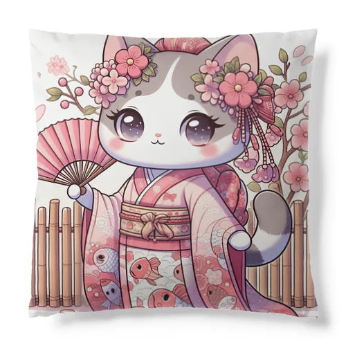 振り袖ねこ Cushion