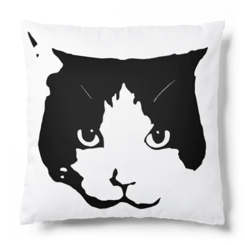 ハチワレ猫　モノクロ01 Cushion