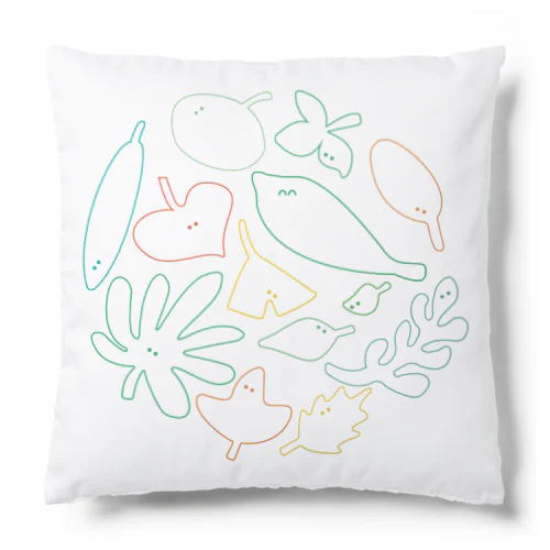 葉っぱのおばけたち（ライン） Cushion