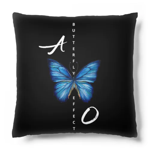 青い蝶　butterfly effect Cushion