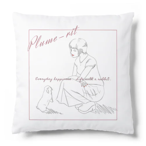 『Woman×Rabbit』両面デザイン(#1&#2) Cushion