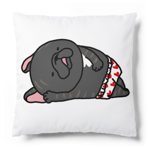 パンイチのブリンドルフレブルちゃん。 Cushion