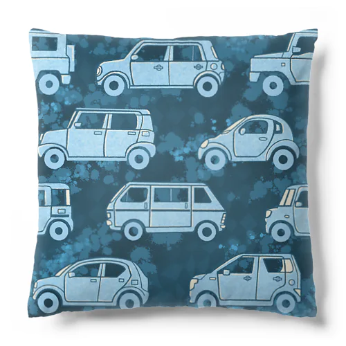 Car Parade blue Cushion