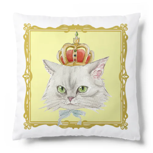 長毛猫　クッション　イエロー Cushion