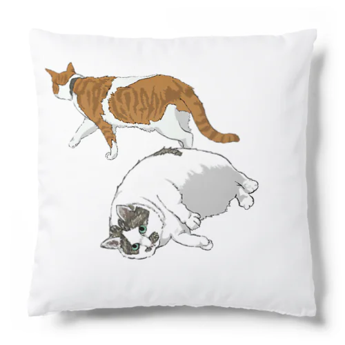 アザラシ(猫)と(白茶)トラ(猫) Cushion