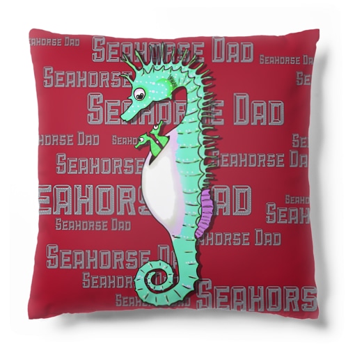 Seahorse Dad グリーン Cushion