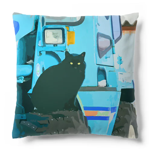 巨大猫むっち君のイラスト風クッション Cushion