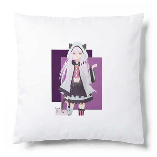 猫耳パーカーの女の子 Cushion