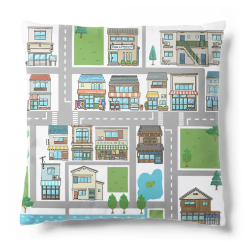 建物たくさんイラストマップ Cushion