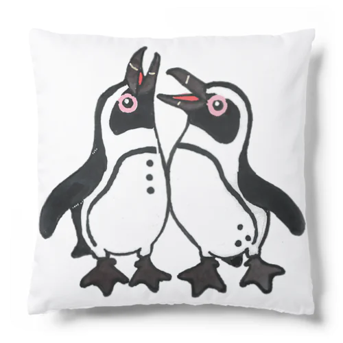 仲良く鳴き交わす🐧🐧 Cushion