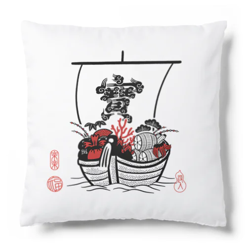 縁起物　宝船 Cushion