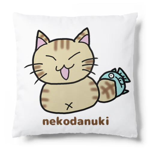 ねこだぬきとさかな Cushion