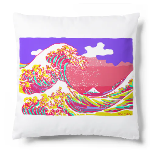 me~ga / HOKUSAI：The Great Wave off Kanagawa (vivid) クッション