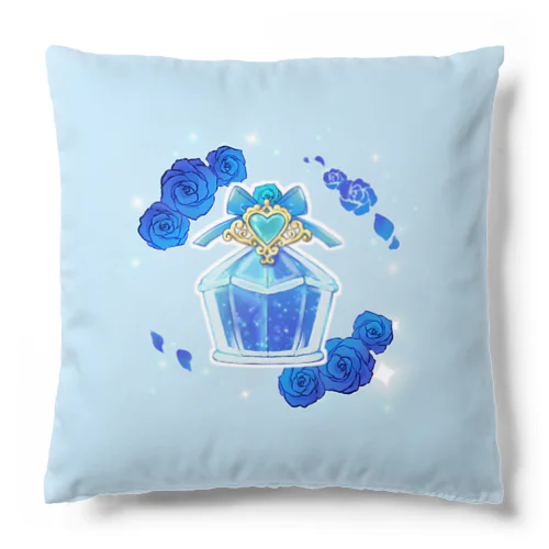 青薔薇の小瓶 (ライトブルー) Cushion