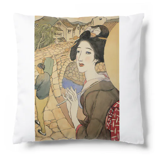 竹久夢二_長崎十二景 眼鏡橋 Cushion