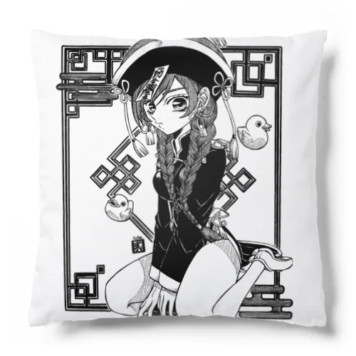 モノクロ＊キョンシーコミック風 Cushion