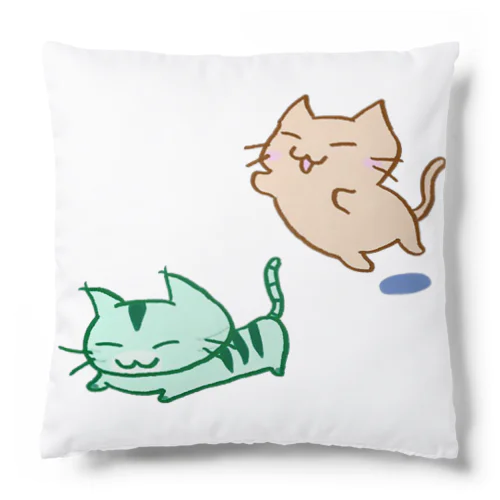 じゃれる まりにゃんず (フチなし) Cushion