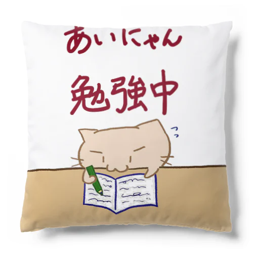 あいにゃん 勉強中 Cushion