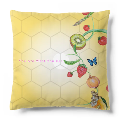 You are what you eat🐝（ｸｯｼｮﾝ裏面はバランスデザイン） Cushion