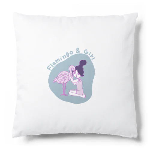 フラミンゴと水着女子 Cushion