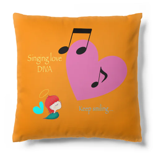 Singing love DIVA-Keep smiling- オレンジ Cushion