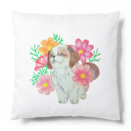 秋桜とシーズー Cushion