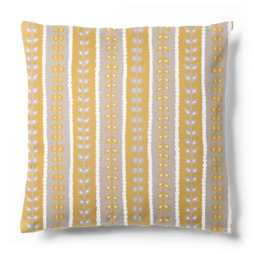 葉っぱストライプ_orange Cushion