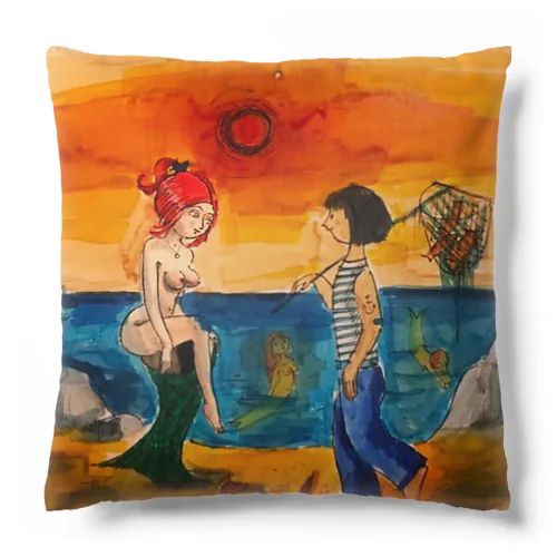 人魚の女の子 Cushion