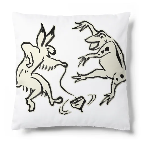 鳥獣戯画-コマ Cushion