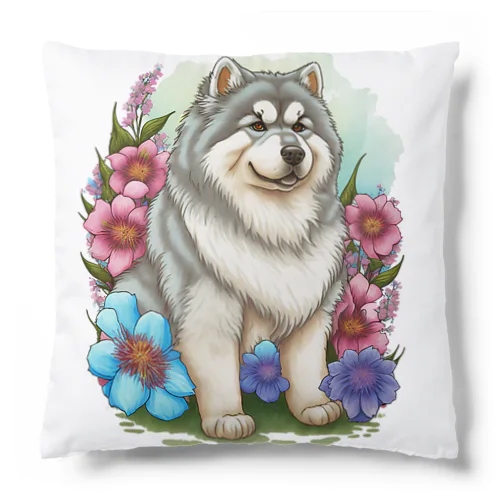 花アラスカの子犬。 愛犬家のためのキュートなデザイン。 Cushion