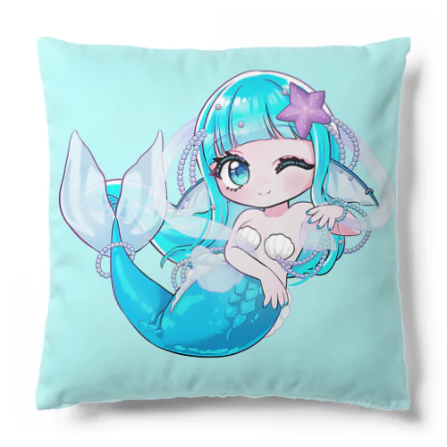 にこり水色 Cushion