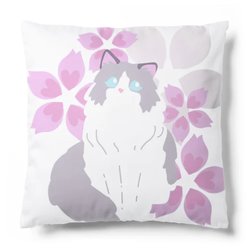 ラグドール×桜 Cushion