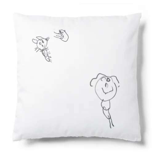 MUSUKOの絵［お母さんと猫と鼠］ Cushion