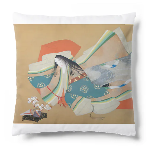 日本画：上村松園_伊勢大輔(1929) Cushion