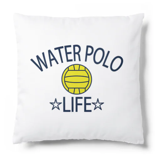 水球(すいきゅう)(water polo)・アイテム・デザイン・Tシャツ・チームT・かっこいい・かわいい・クラブT・球技・得点・ボール・選手・ポジション・部活・スポーツ・シンプル・チームワーク クッション