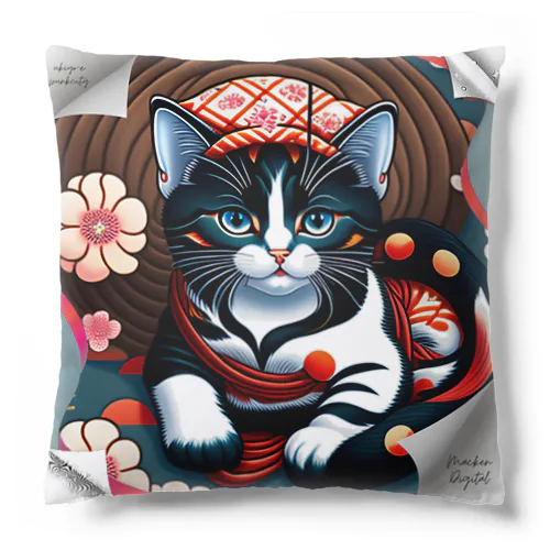 浮世絵catsパンクシティ 葛飾キャッツ斎（猫名 ベニエル） Cushion