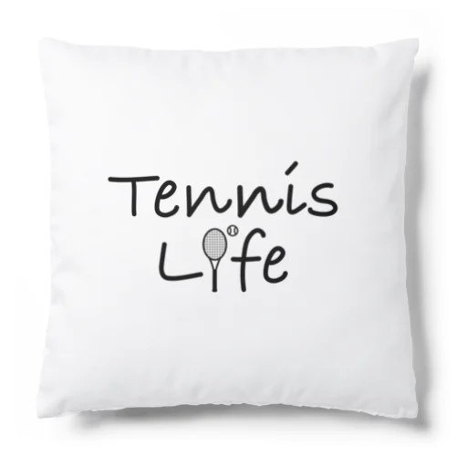 テニス・TENNIS・ライフ・筆記文字・アイテム・デザイン・ラケット・ガット・イラスト・スポーツ・Tシャツ・サーブ・男子・女子・かっこいい・かわいい・選手・画像・ボール・王子・応援 クッション