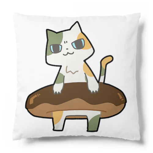 ドーナツをゲットしてご満悦の猫 Cushion