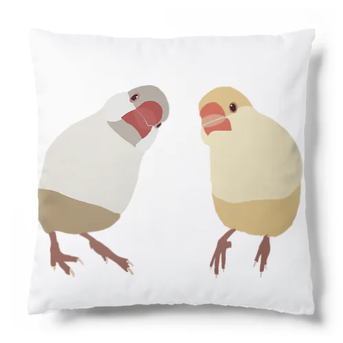 クリーム文鳥×クリームイノ文鳥 Cushion