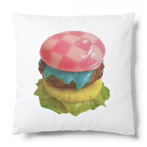 市松模様ピンクハンバーガー Cushion