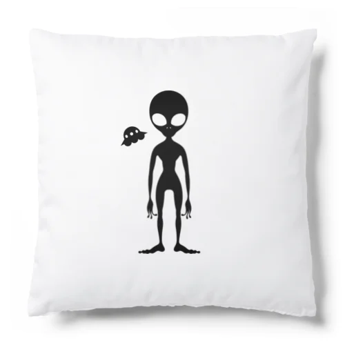 グレイタイプの宇宙人のシルエット Cushion