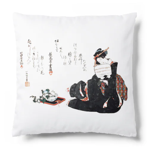 葛飾辰女「朝顔美人図」 Cushion