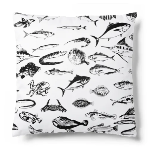 海の魚柄 Cushion