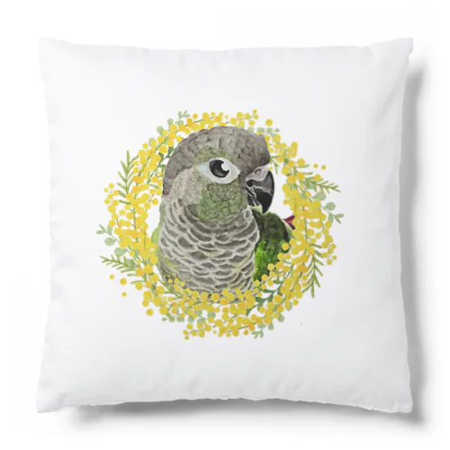 038 ウロコインコノーマル ミモザのリース Cushion