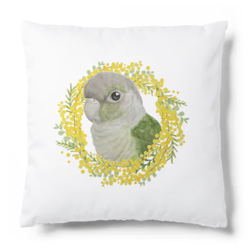 040 ウロコインコシナモン ミモザのリース Cushion