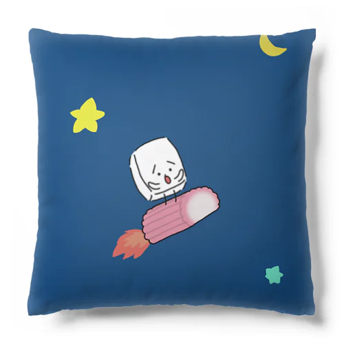 すあまロケットで夜空を進むおとうふくん Cushion