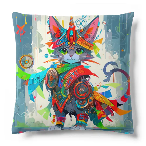 Colorful Happy Cat Cushion