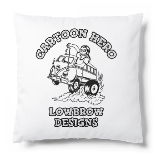 ヒッピーとマイクロバスのローブローアート Cushion