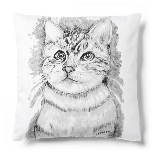 アート猫　モノクロ　 Cushion